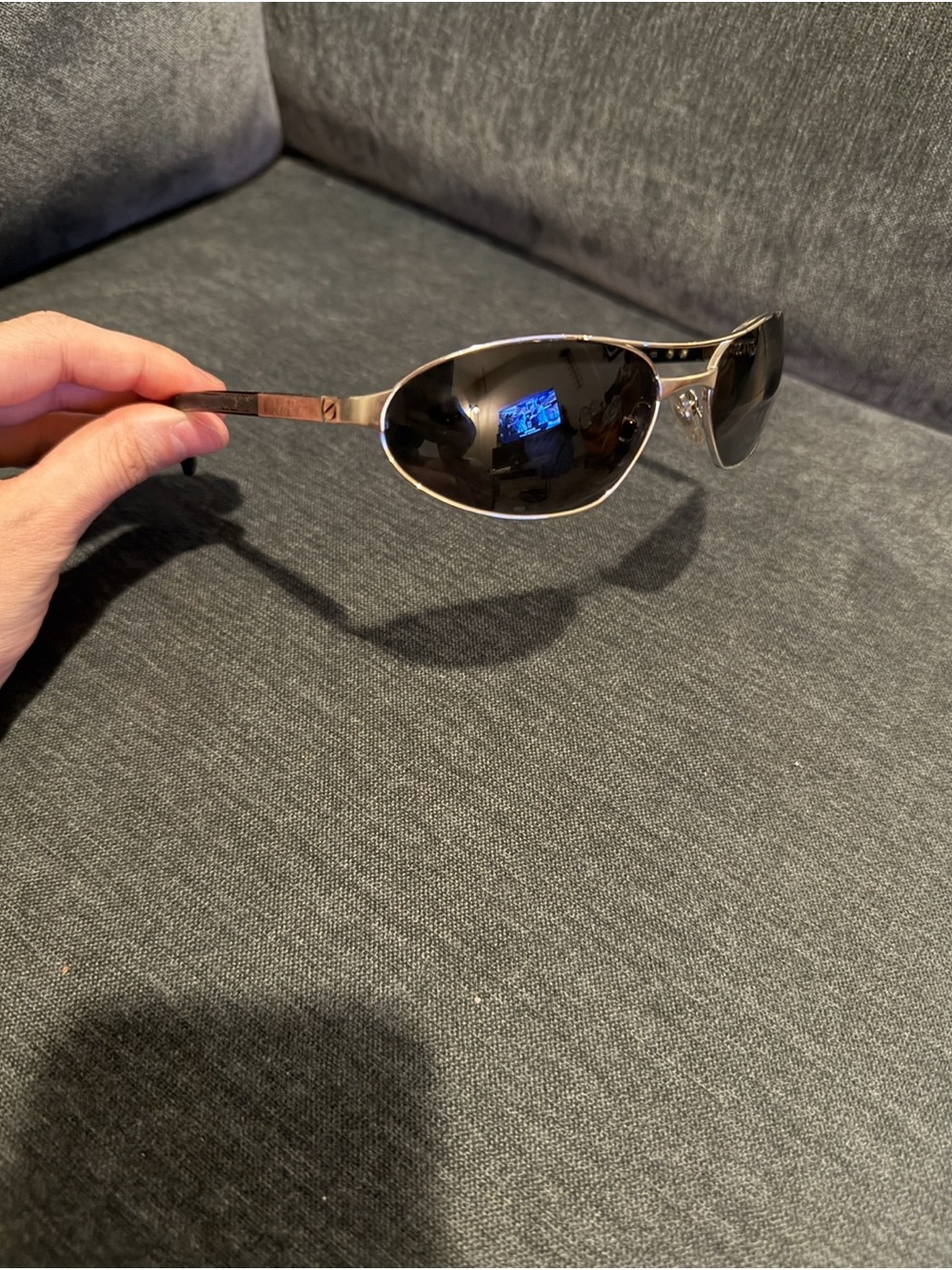 Vintage Cartier Women's Silver Frame Black Lens Aviator /Navigator Sunglasses
